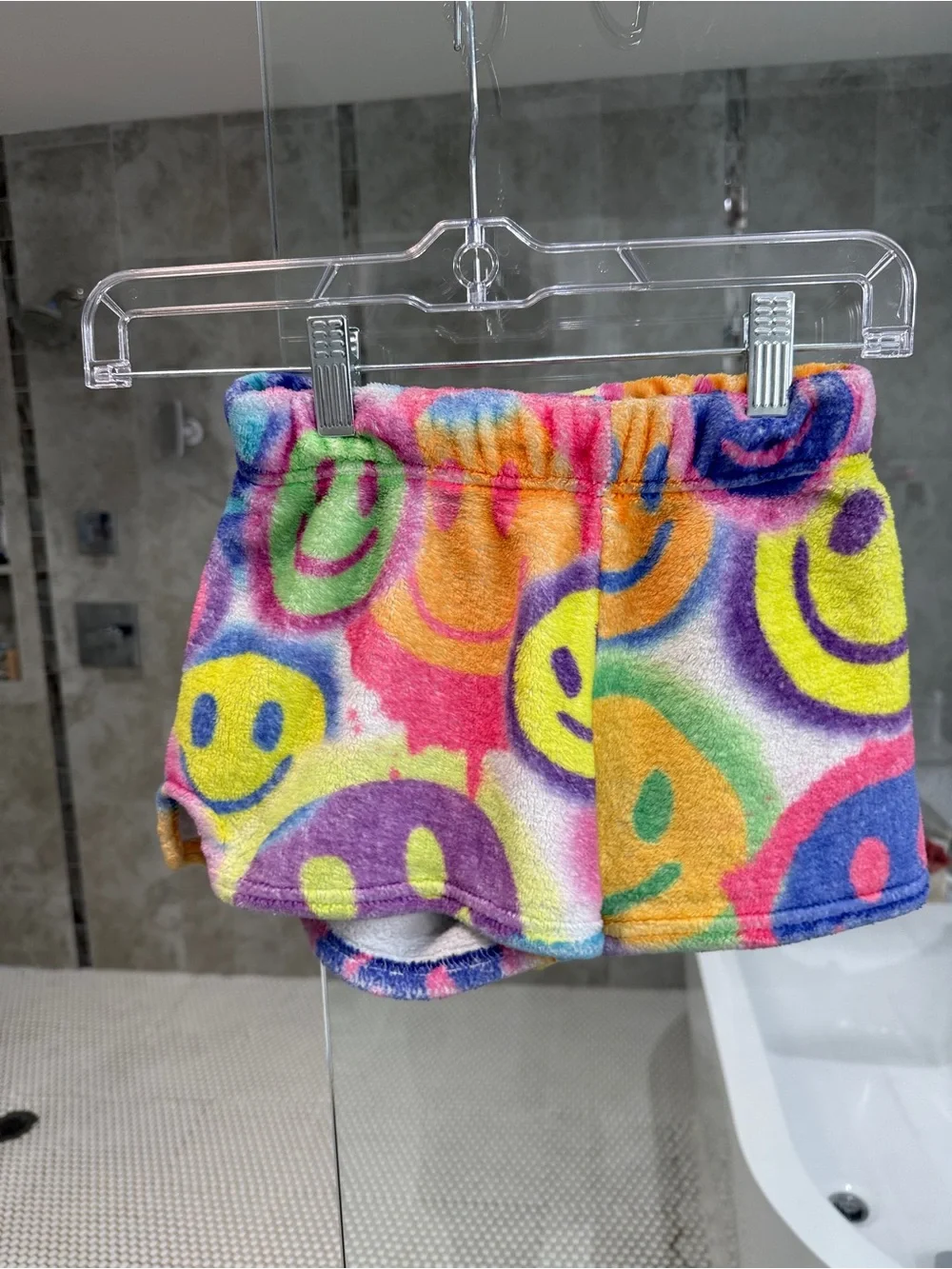 Iscream Kids Multicolor Smiley Fleece Shorts - size M
